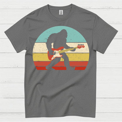 Bigfoot Bass Guitar Retro T Shirt