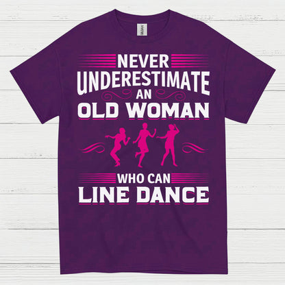 Line Dance Old Woman Funny T Shirt