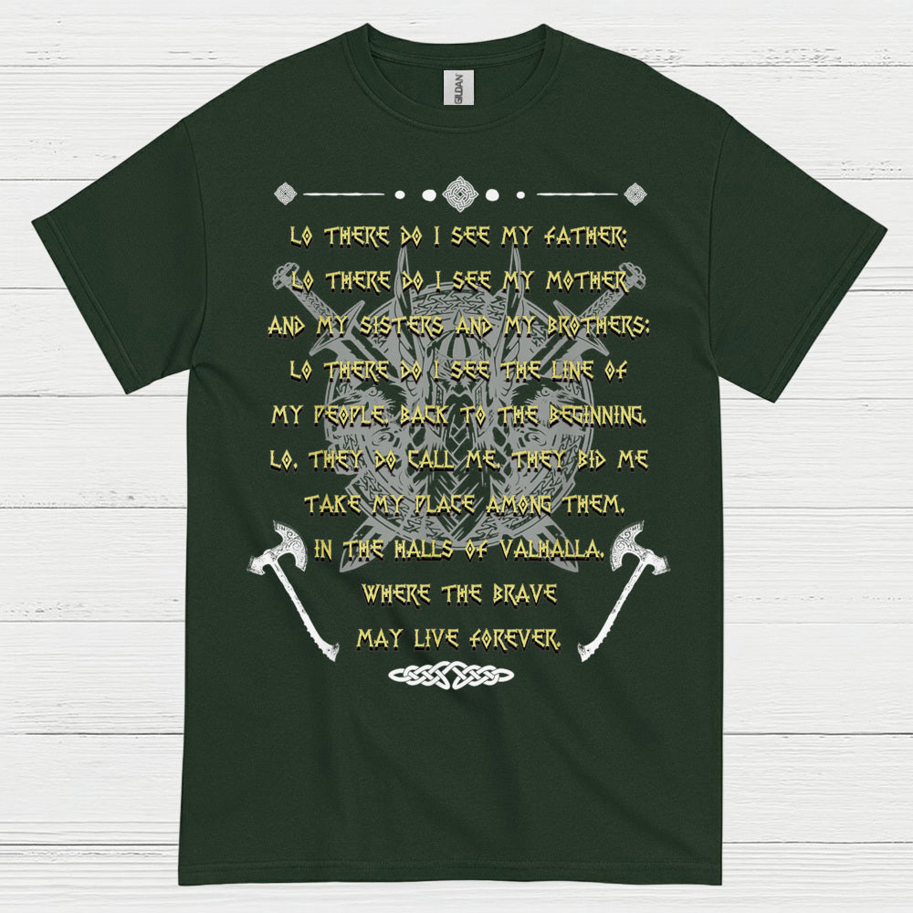 Valhalla Warrior Prayer Viking T Shirt