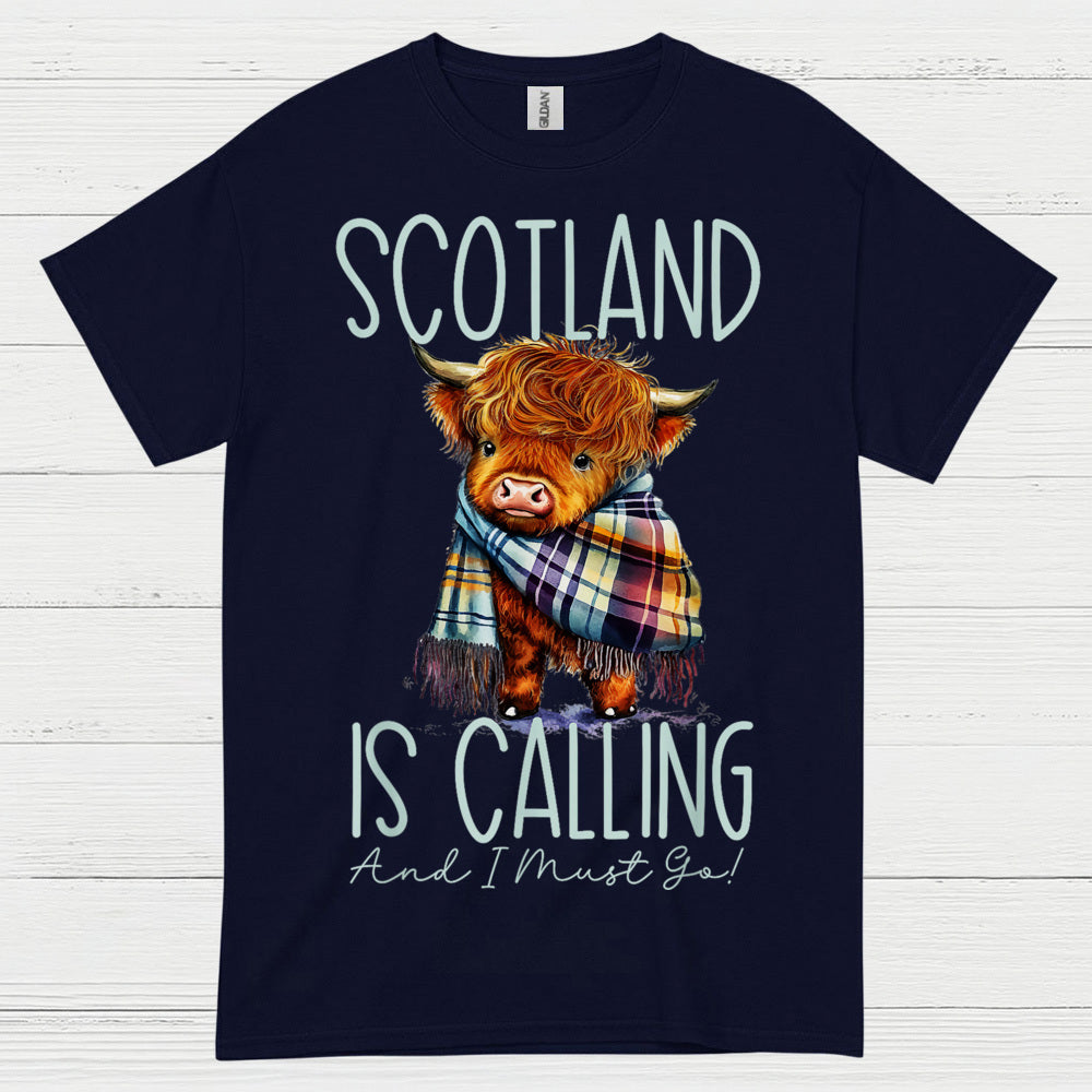 Scotland Is Calling Highland Cow T Shirt