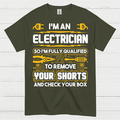 Fully Qualified Electrician Remove Shorts T Shirt