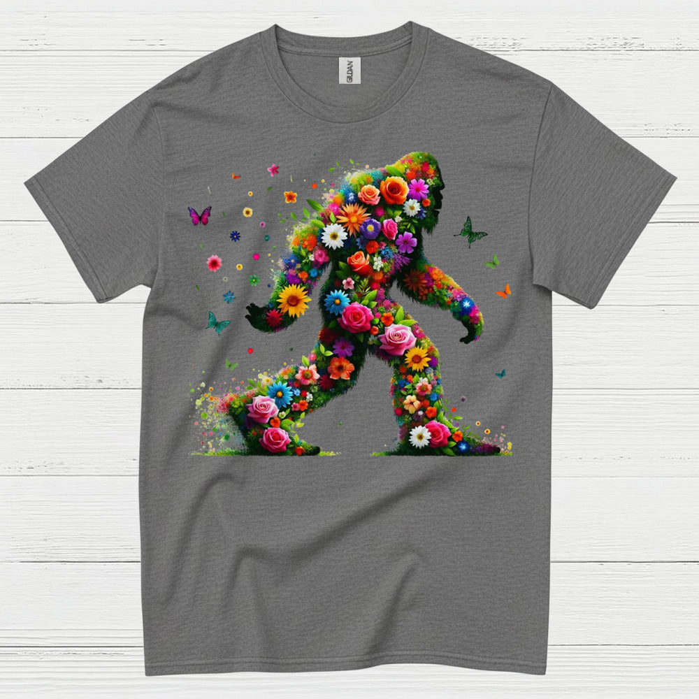 Floral Bigfoot Art T Shirt