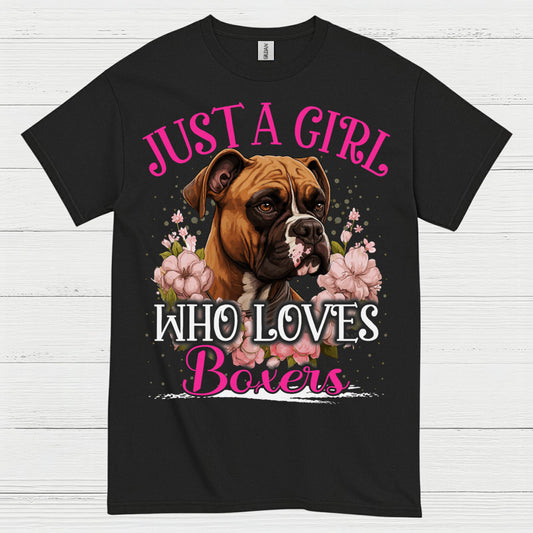 Just A Girl Who Loves Boxers T Shirt