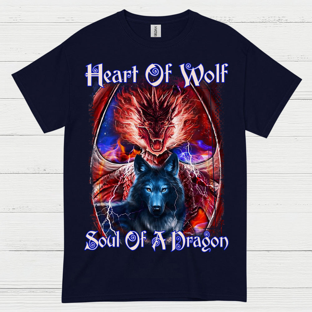 Heart Of Wolf Soul Of A Dragon T Shirt