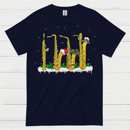 Christmas Saxophone Band Holiday T Shirt