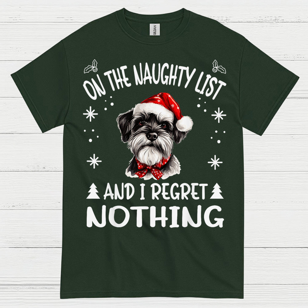 Naughty List Schnauzer Christmas T Shirt