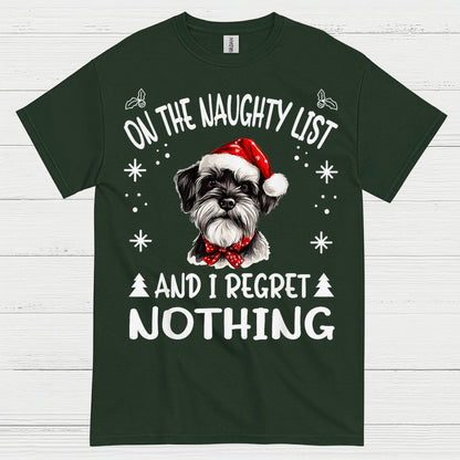 Naughty List Schnauzer Christmas T Shirt