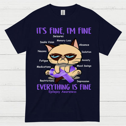 Its Fine Im Fine Epilepsy Cat T Shirt