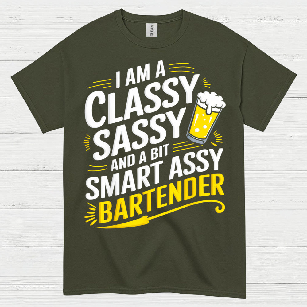 Classy Sassy Bartender Humor T Shirt