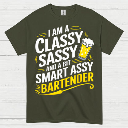 Classy Sassy Bartender Humor T Shirt