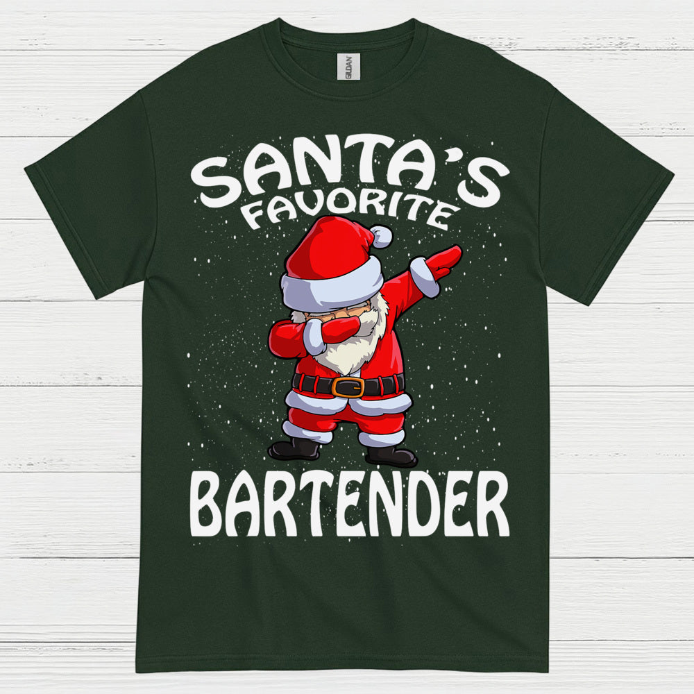 Santas Favorite Bartender Christmas T Shirt