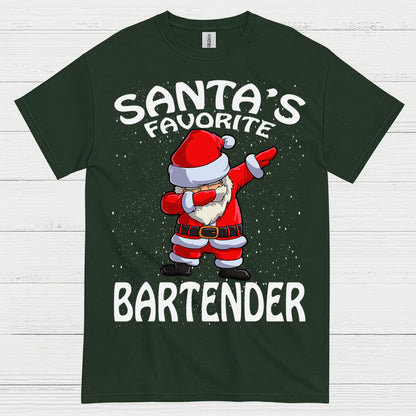 Santas Favorite Bartender Christmas T Shirt