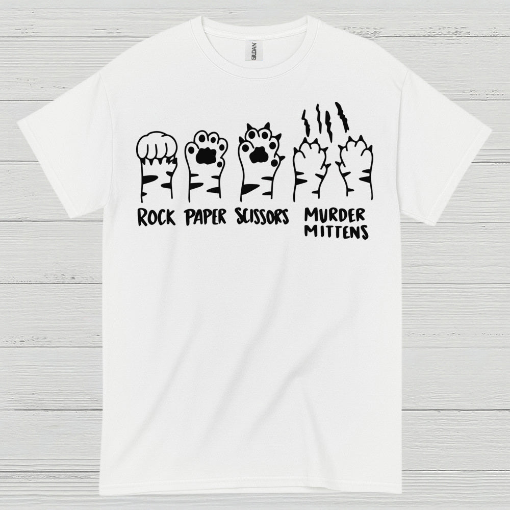 Rock Paper Scissors Cat Humor T Shirt