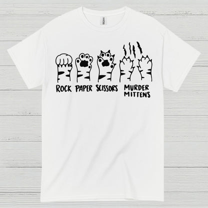 Rock Paper Scissors Cat Humor T Shirt