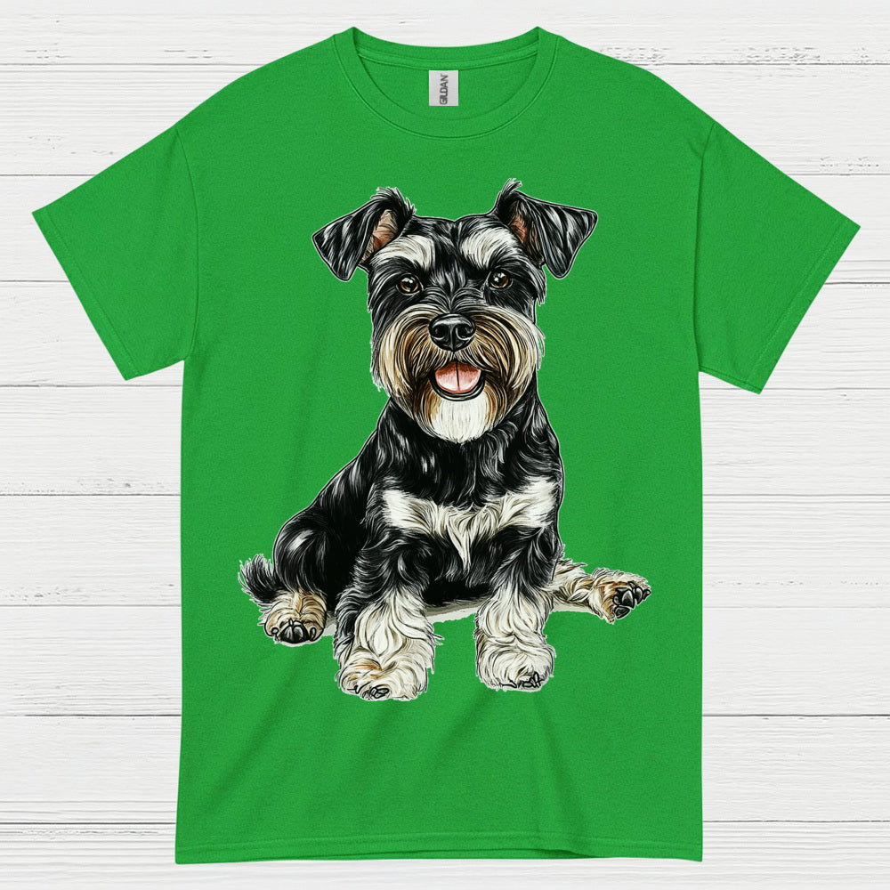 Cute Miniature Schnauzer Sitting Dog T Shirt