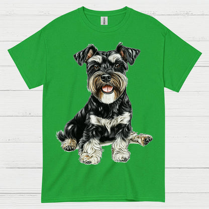 Cute Miniature Schnauzer Sitting Dog T Shirt