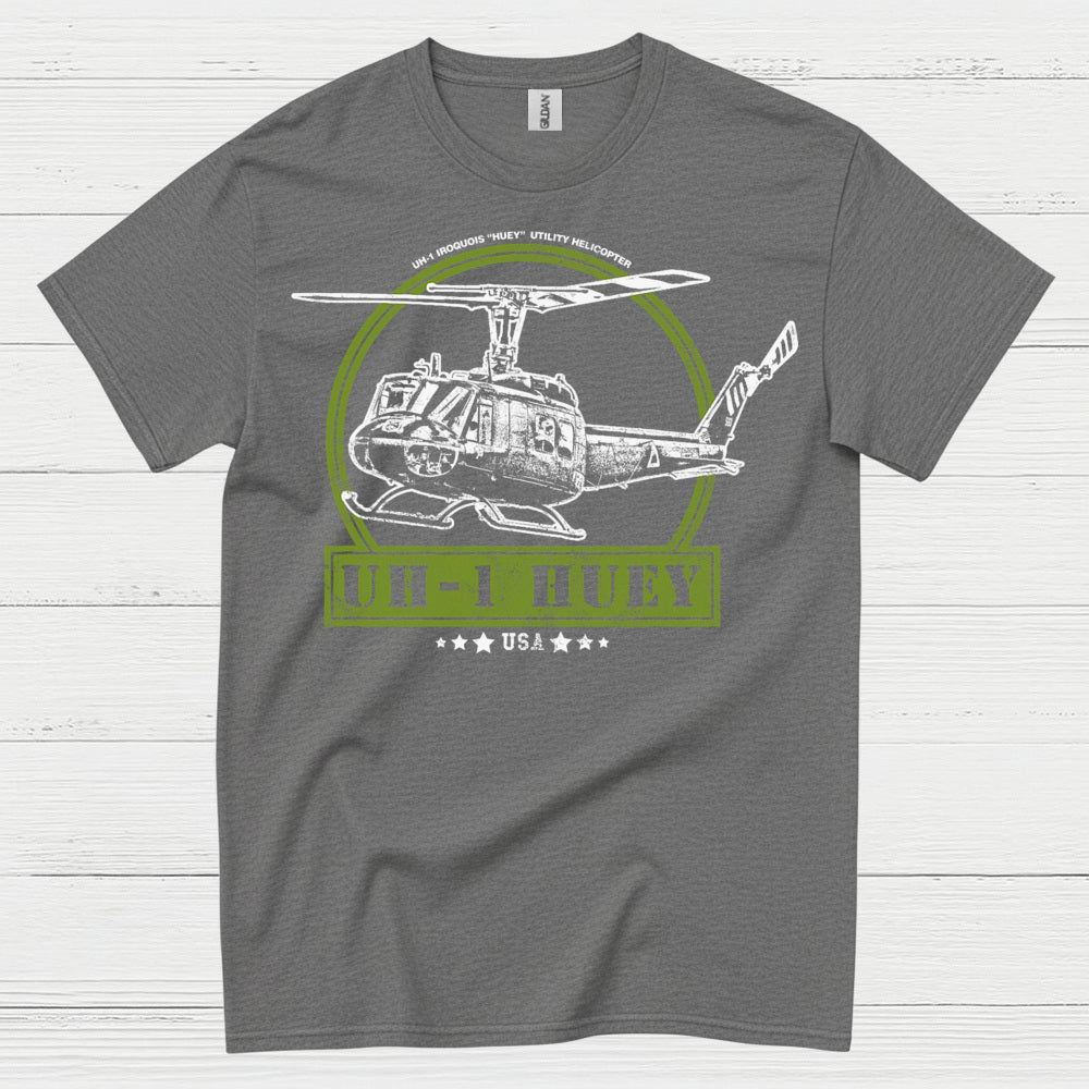 UH-1 Huey USA Military Helicopter T Shirt
