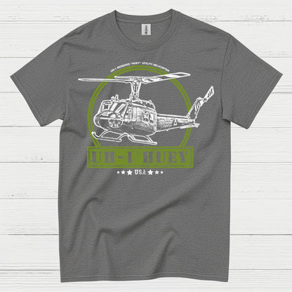 UH-1 Huey USA Military Helicopter T Shirt