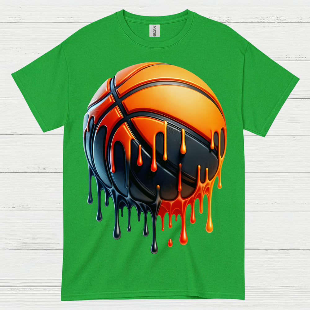 Dripping Basketball Graphic T Shirt