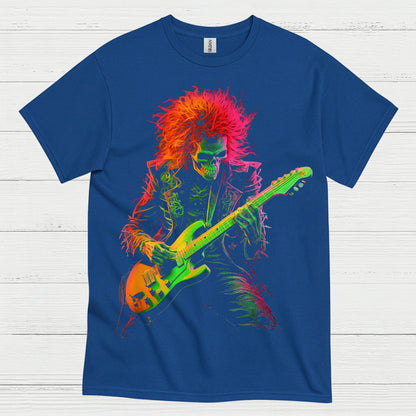 Neon Skeleton Guitarist Rock T Shirt