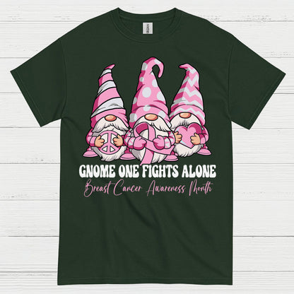 Gnome One Fights Alone Breast Cancer Awareness T Shirt