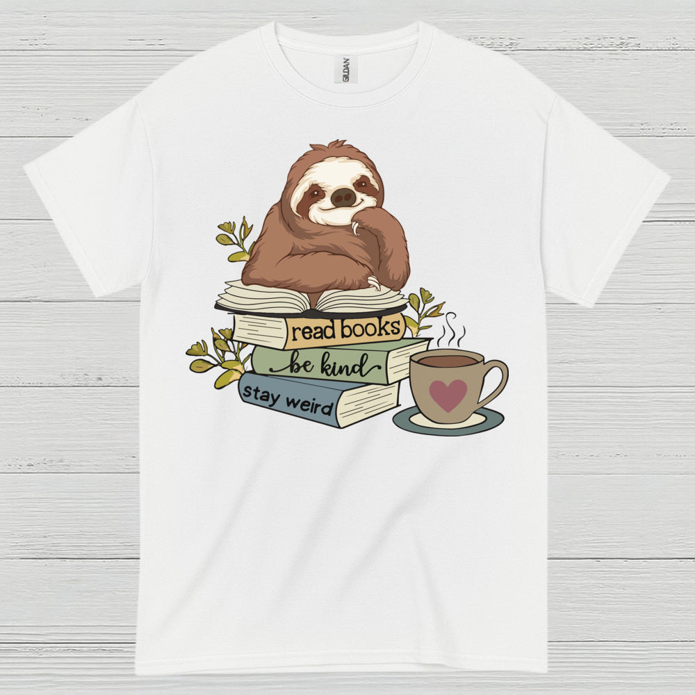 Read Books Be Kind Sloth T Shirt