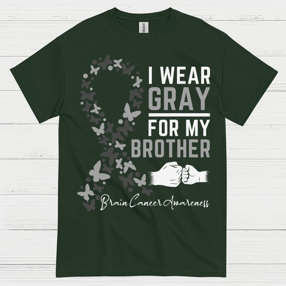 I Wear Gray For My Brother Brain Cancer T Shirt