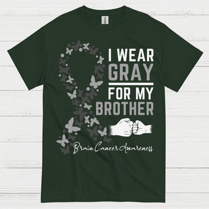I Wear Gray For My Brother Brain Cancer T Shirt
