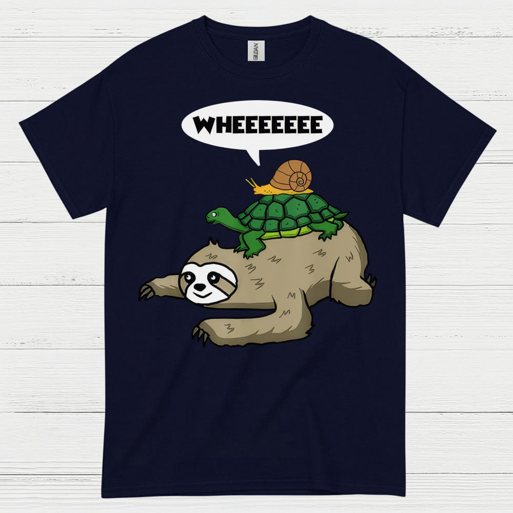 Wheeeee Sloth Turtle Funny T Shirt