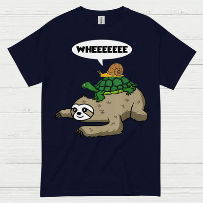 Wheeeee Sloth Turtle Funny T Shirt