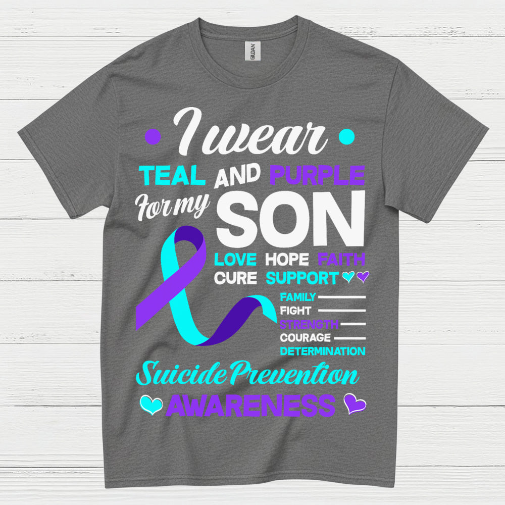 I Wear Teal Purple For My Son T Shirt