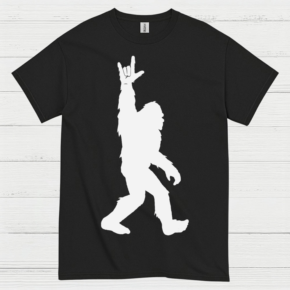 Rock Hand Bigfoot Silhouette T Shirt