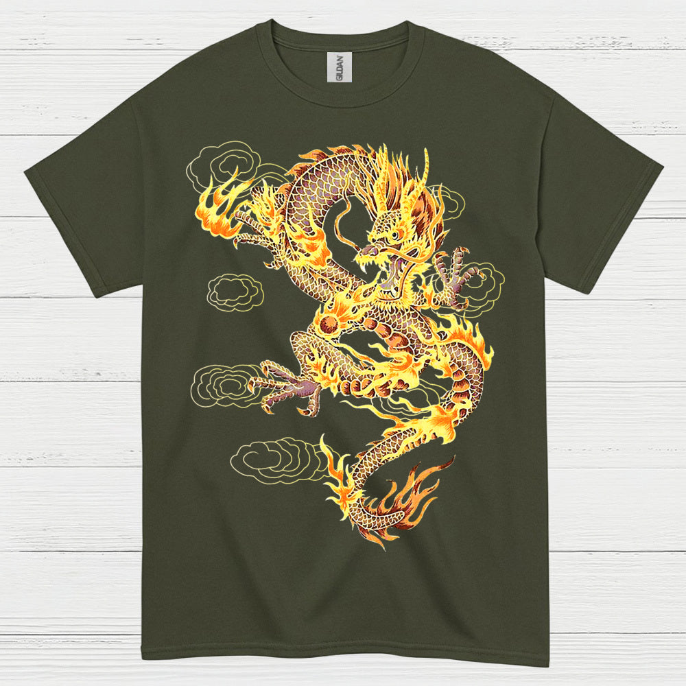 Golden Fire Dragon T Shirt