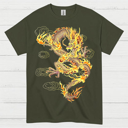 Golden Fire Dragon T Shirt