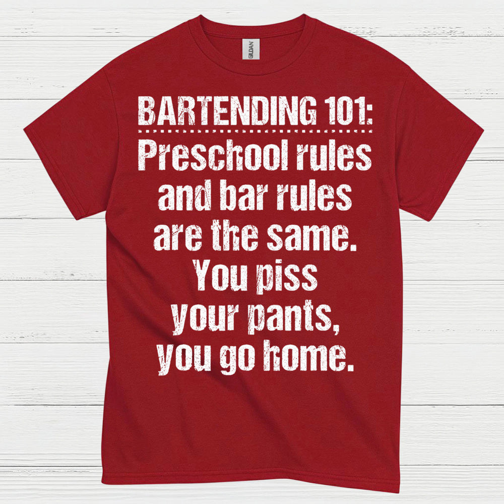 Bartending 101 Rules Humor T Shirt