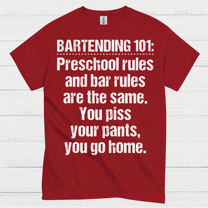 Bartending 101 Rules Humor T Shirt