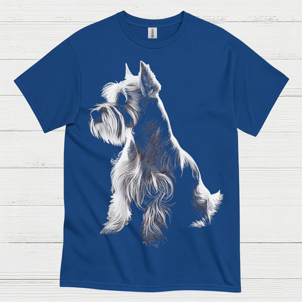 Miniature Schnauzer Silhouette Art T Shirt Elegant Dog Lover Shirt