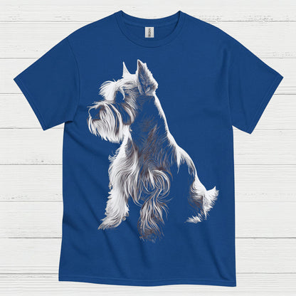 Miniature Schnauzer Silhouette Art T Shirt Elegant Dog Lover Shirt