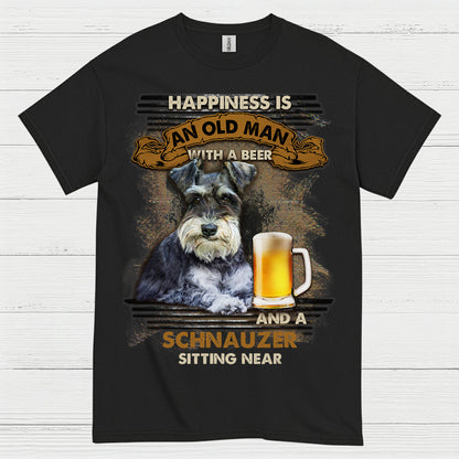 Happiness Is Schnauzer And Beer Funny T Shirt