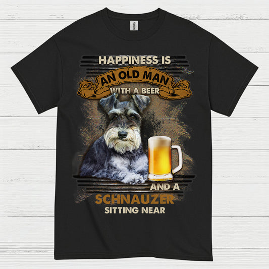 Happiness Is Schnauzer And Beer Funny T Shirt