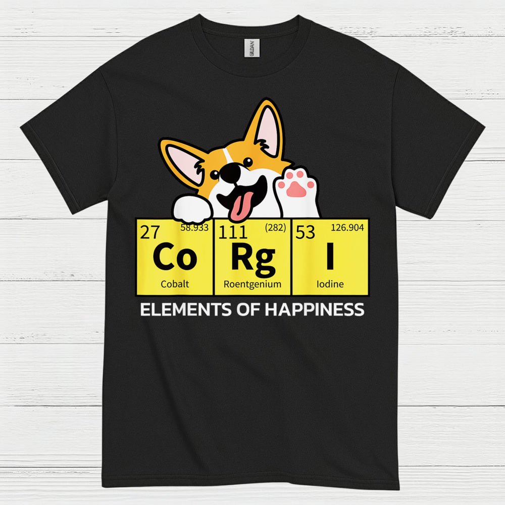 Corgi Elements Of Happiness T Shirt