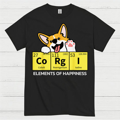 Corgi Elements Of Happiness T Shirt