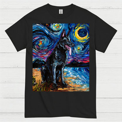 Starry Night German Shepherd T Shirt