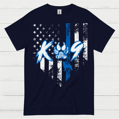 K9 Police Thin Blue Line Paw T Shirt