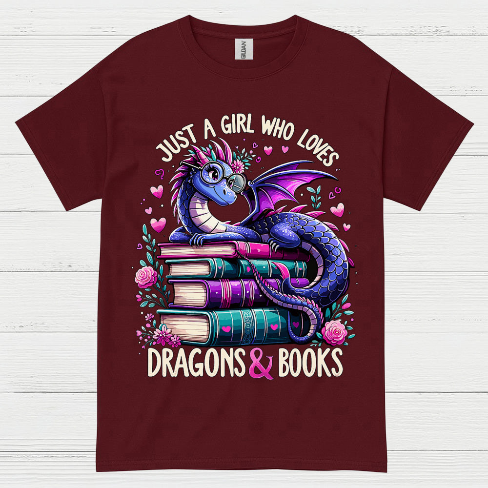 Just A Girl Who Loves Dragons And Books T Shirt