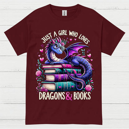 Just A Girl Who Loves Dragons And Books T Shirt