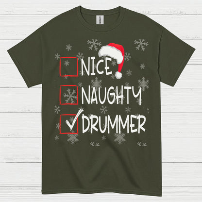 Checked Drummer Christmas T Shirt