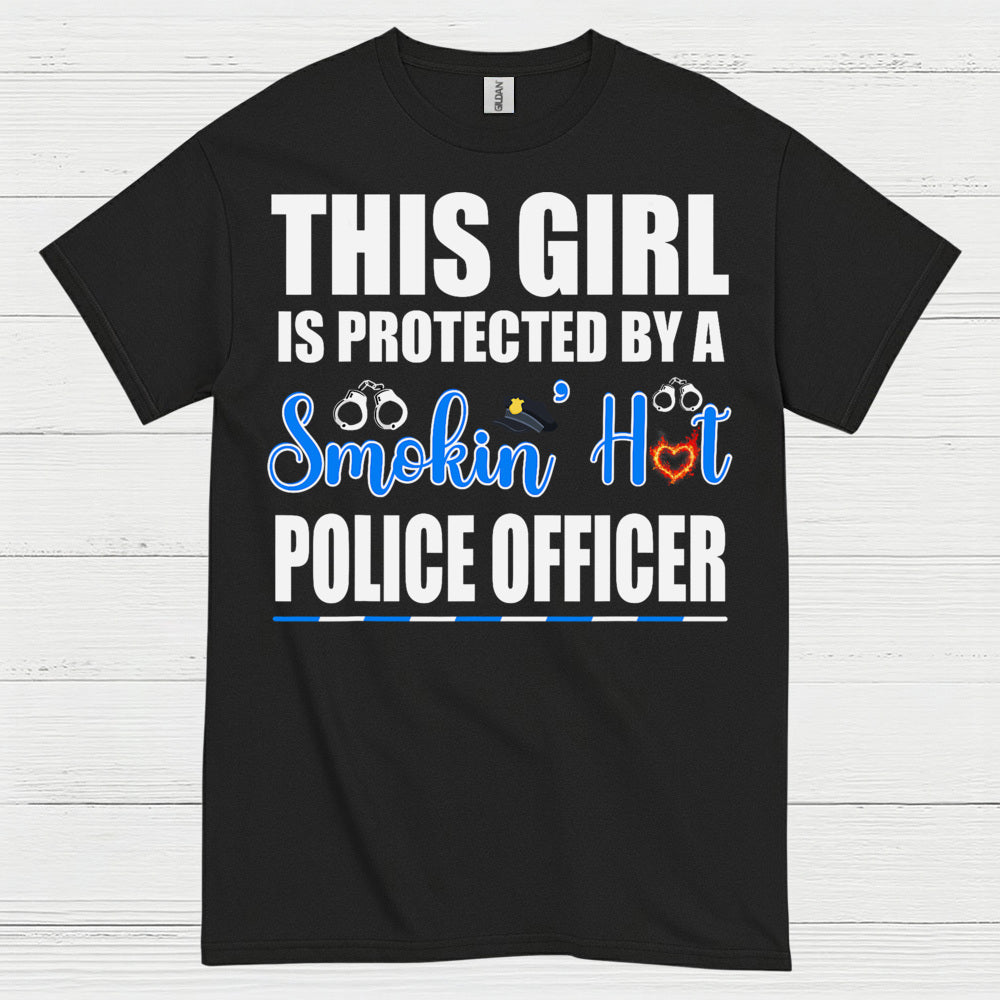 Protected By A Police Officer Love T Shirt