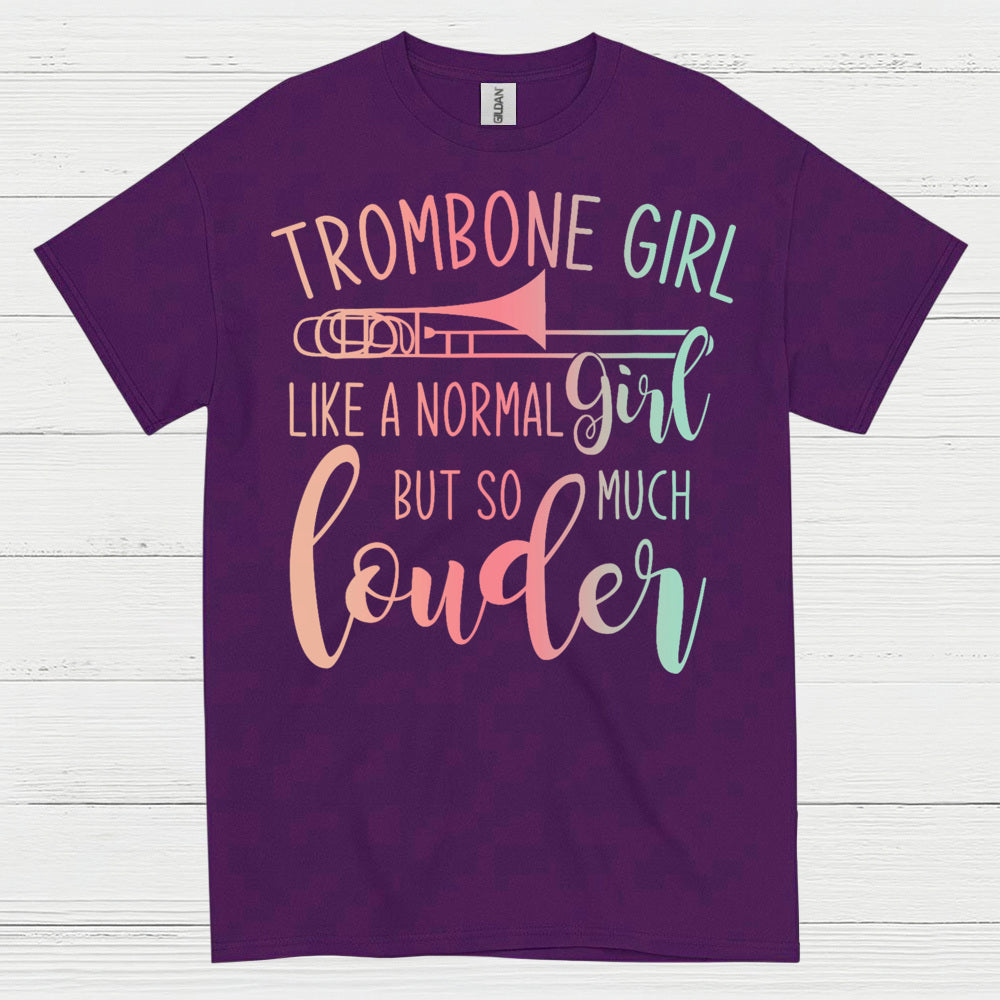 Trombone Girl Funny Music T Shirt