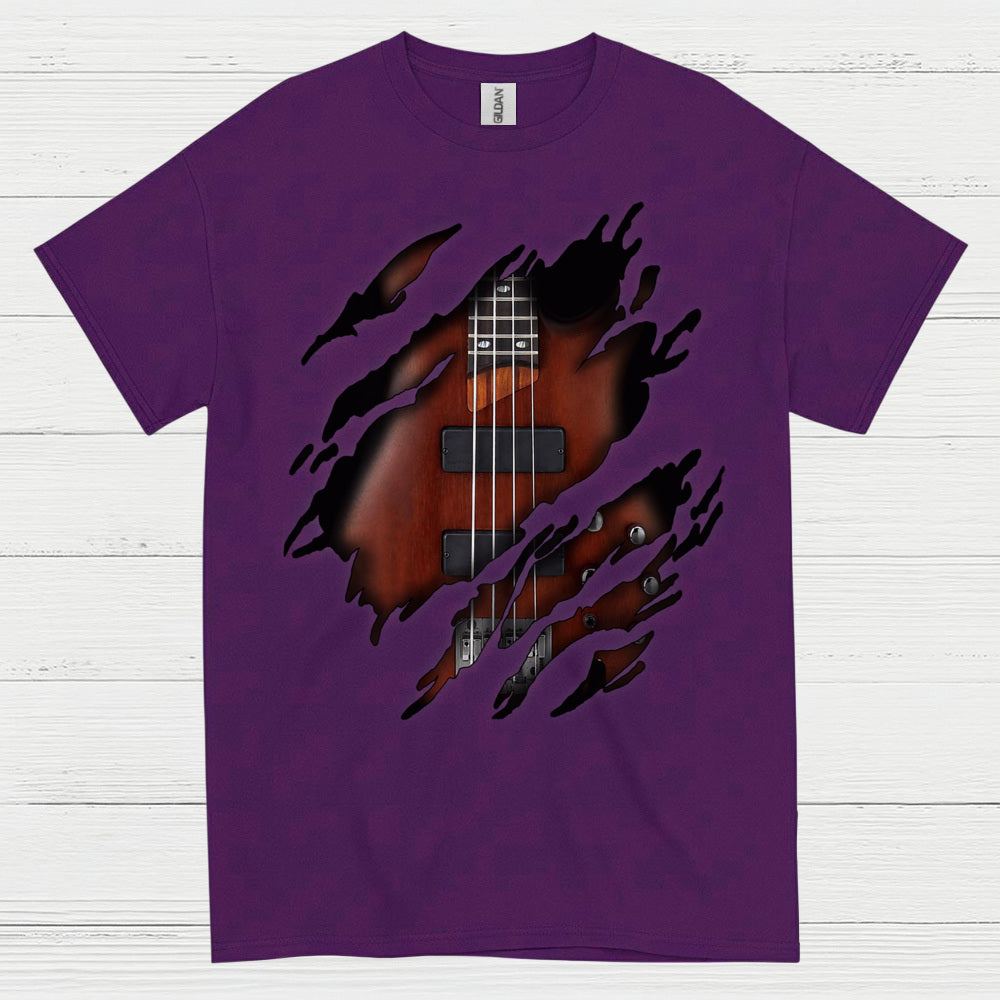 Ripped Bass Guitar T Shirt